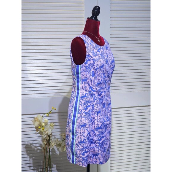 Lilly Pulitzer Women's Lilac Mila Shift Dress As I Can See Camelflage Sz 10 2787 - Picture 3 of 16